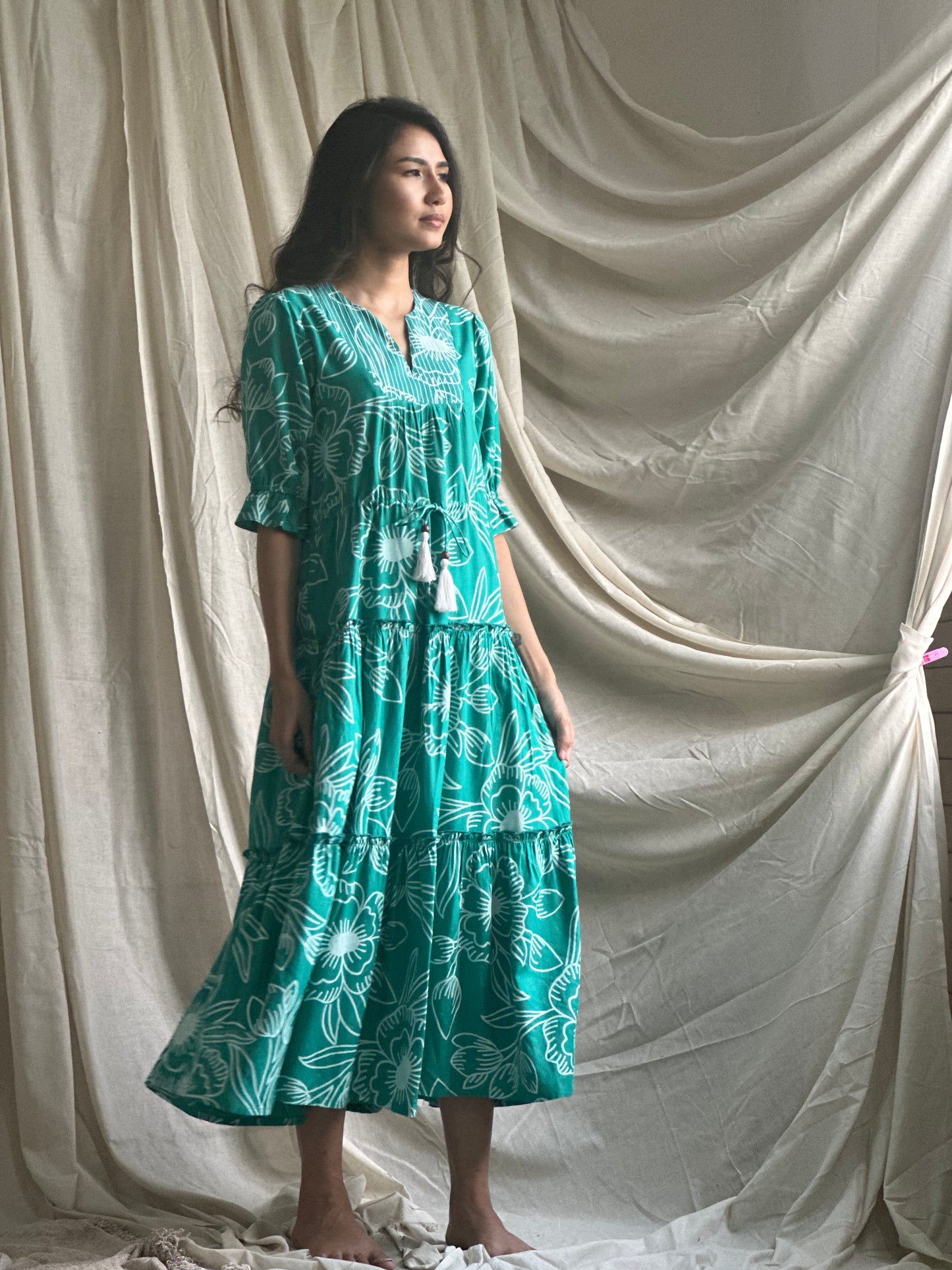 Amala Dress - Deep Sea Green