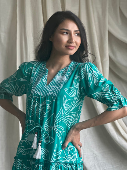 Amala Dress - Deep Sea Green