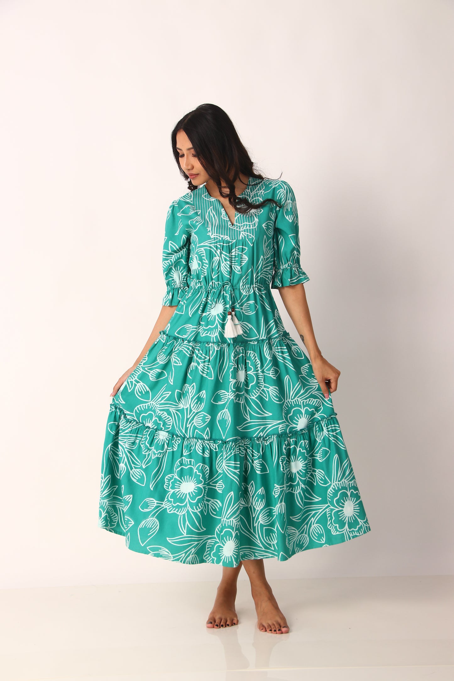 Amala Dress - Deep Sea Green