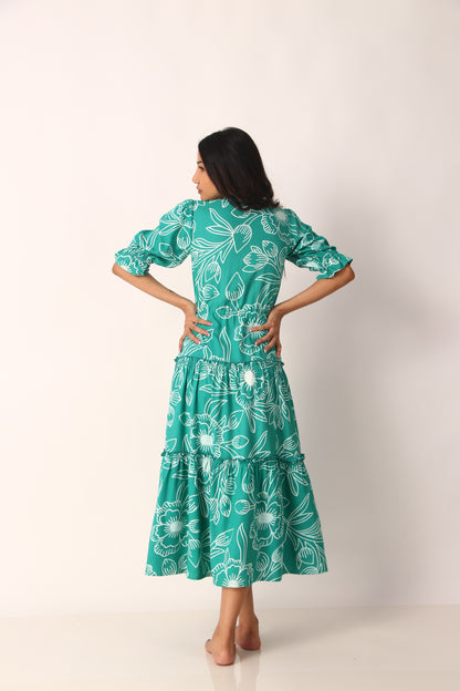 Amala Dress - Deep Sea Green