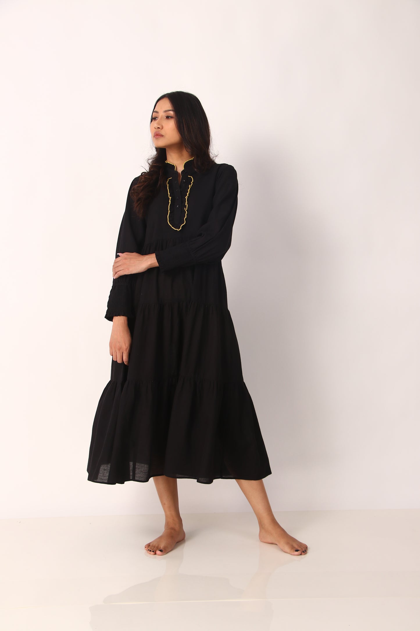 Poet Dress - Midnight Black