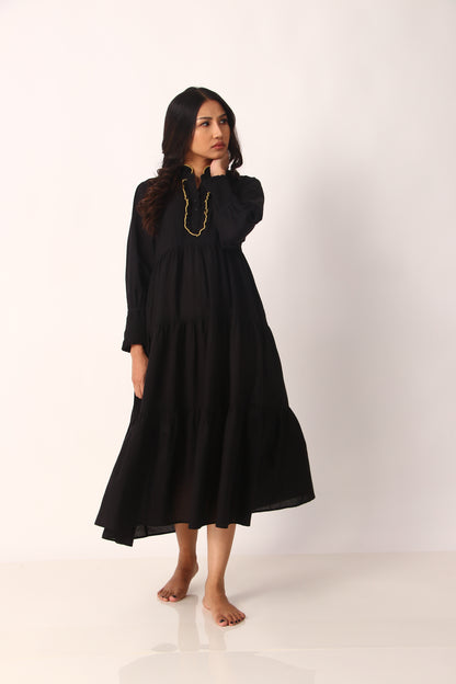 Poet Dress - Midnight Black