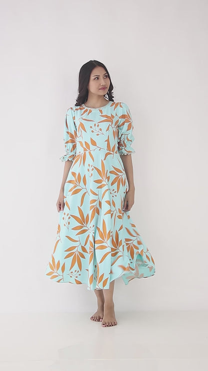 Petal Dress - Neptune Blue